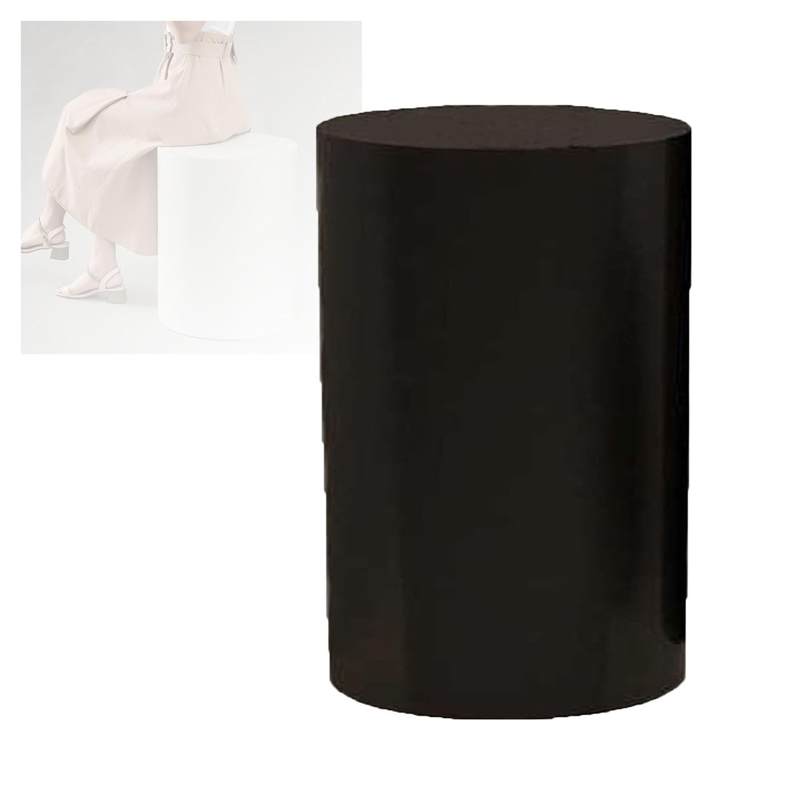 Eleganter schwarzer Standzylinder-Sockel für Brautgeschäfte, runde Modellsockel, 30 x 60 cm, perfekt für Hochzeits- und Geburtstags-Event-Dekorationen