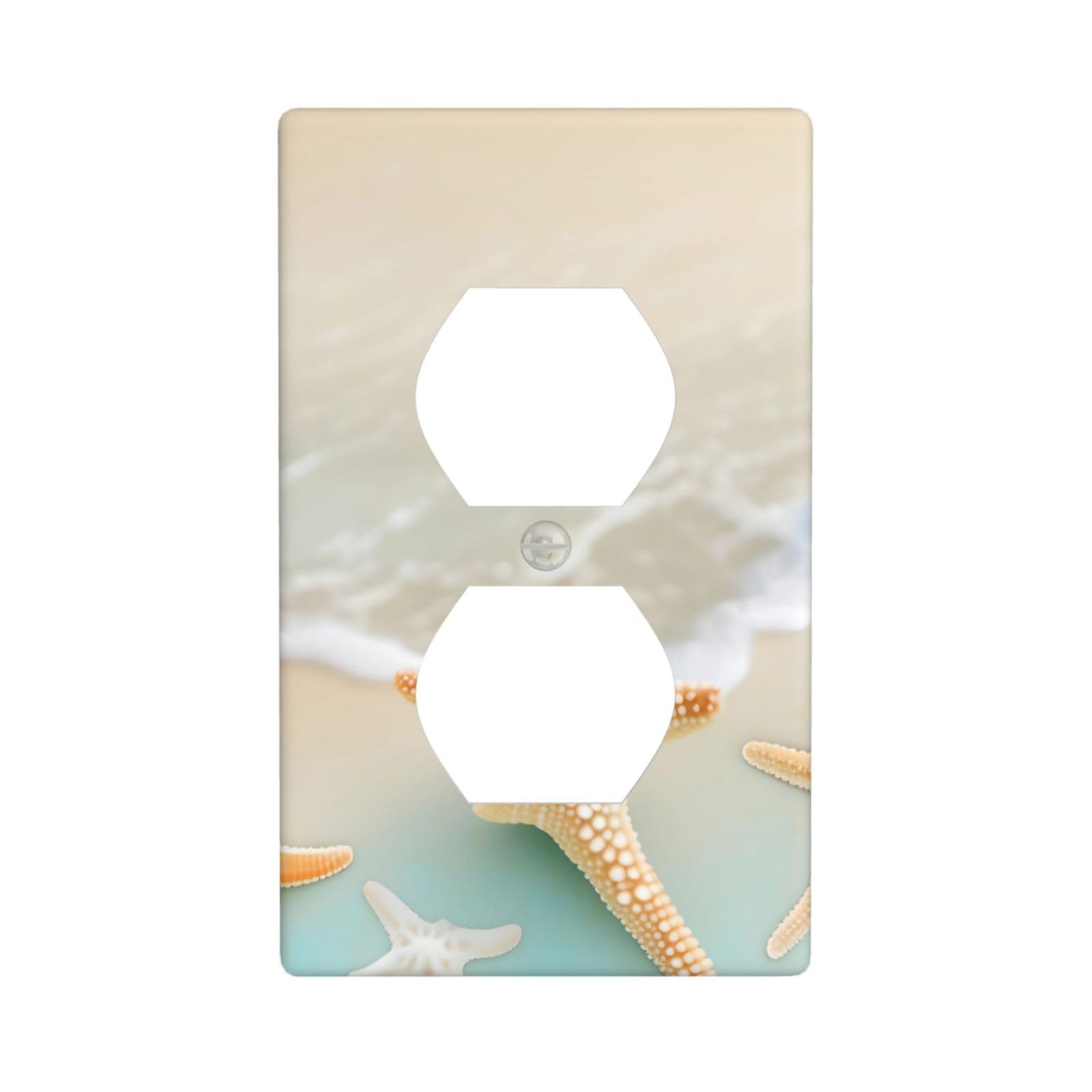Beach Starfish Decorative Switch Plate Cover-Unbreakable Polycarbonate Wall Plate for Home Office, 1 Gang with Screws