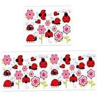 Yardwe Pcs Ladybird Pattern Boys and Girls Room Stickers PVC Decals for Nursery Wall Decor