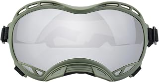 BaoFufc Gafas de sol para mascotas con protección UV para perros grandes para la zona norte con correa ajustable para deportes al aire libre, gafas para perros grandes, color verde militar plateado