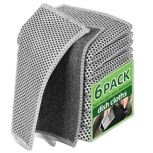 Comparison: Best Cloth For Cleaning Stainless Steel Stainless Steel Scrubber and Cleaning Rags - Non Scratch Wire Dishcloth for Washing Dishes, Durable Steel Wool Scrubber and Kitchen Dish Towels (New 6pcs)