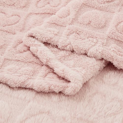 Image of CREVENT 2Pcs 75cmX100cm Cute Cozy Fluffy Warm Baby Blankets for Infants Toddlers' Bedding Crib Cot Stroller - Giraffe + Sherpa Pink