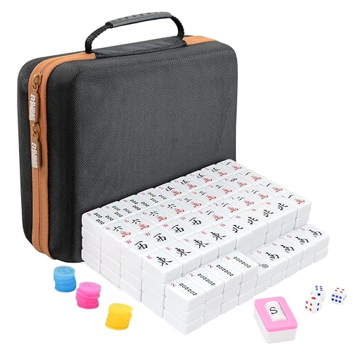 American Mahjong Set con 166 fichas y estuche portátil