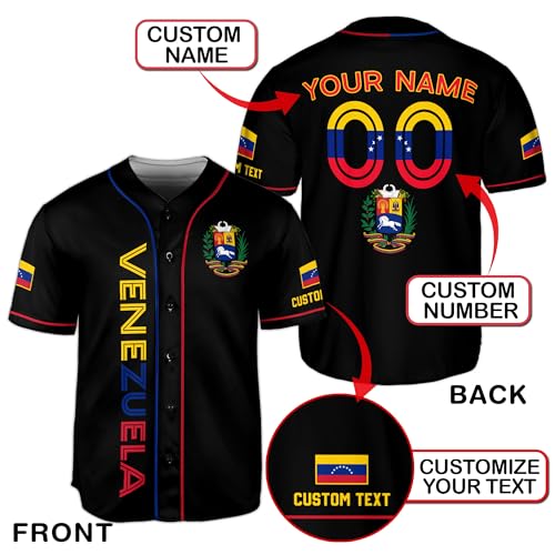 Jersey de béisbol personalizado Venezuela - Jersey de fútbol para hombre miniatura 3