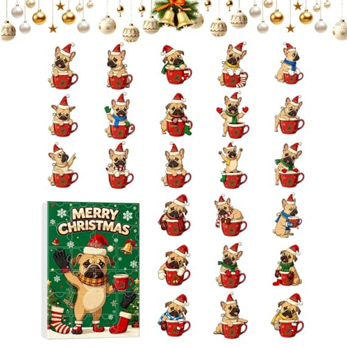 クリスマスカウントダウン | 24日間 クリエイティブ アクリル製 犬テーマ おもちゃ - 犬テーマカウントダウンカレンダー,大人 男性 女性 家族 子供 ティーン 男の子 女の子 ホリデーシーズン ホームパーティー向け