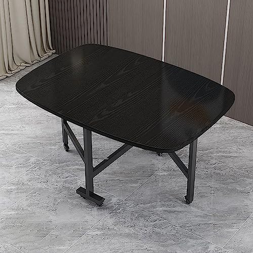 Mesa de comedor compacta con alas plegables y ruedas portátiles, mesa de cocina ajustable para espacios pequeños
