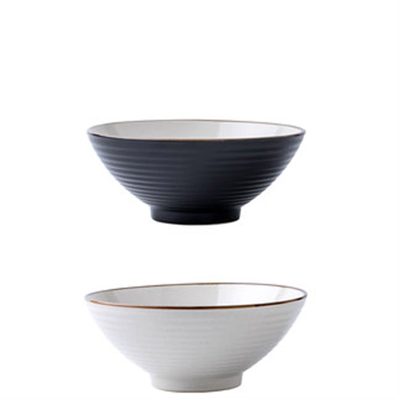 Miska na płatki zbożowe Miska na makaron Ceramiczna miska na ramen Duża miska Czarna miska na makaron wołowy Komercyjna prosta nitka (2) (1 Jeden rozmiar)
