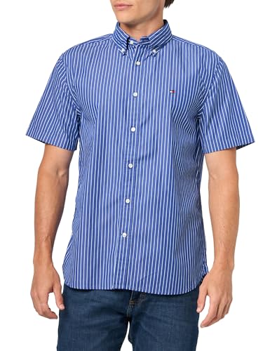 Image of Tommy Hilfiger Men's Short Sleeve Poplin Shirts in Regular Fit, Men's Button Down Shirts