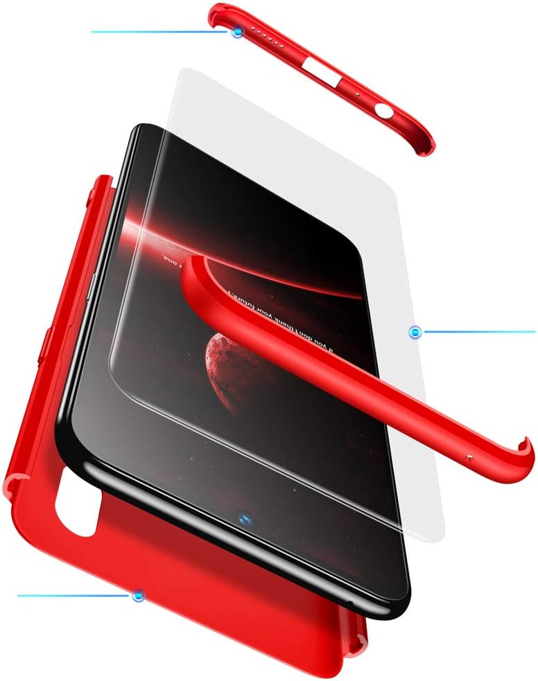 BestST Case for Vivo V11 Pro/X21s/V11, and Vivo V11 Pro/X21s/V11 Case, with [Screen Protector] 360°Full Body shock proof Ultra-Thin 3 in 1 Case Cover for Vivo V11 Pro/X21s/V11(Red)
