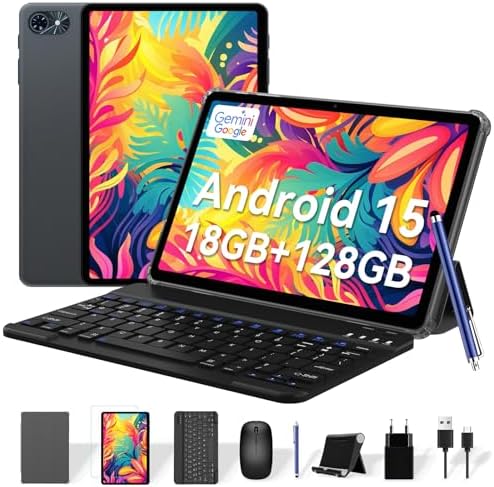 Tablets, Android Tablet 10 Inch, New Electronics Tablets with Keyboard 18+128GB/2TB, Gemini AI 10 Inch Tablet with Pen, 6000mAh, 1080P, BT5.0, GPS, OTG, Suitable for Study, Office and Entertainment Tablets, Android Tablet 10 Inch, New Electronics Tablets with Keyboard 18+128GB/2TB, Gemini AI 10 Inch Tablet with Pen, 6000mAh, 1080P, BT5.0, GPS, OTG, Suitable for Study, Office and Entertainment