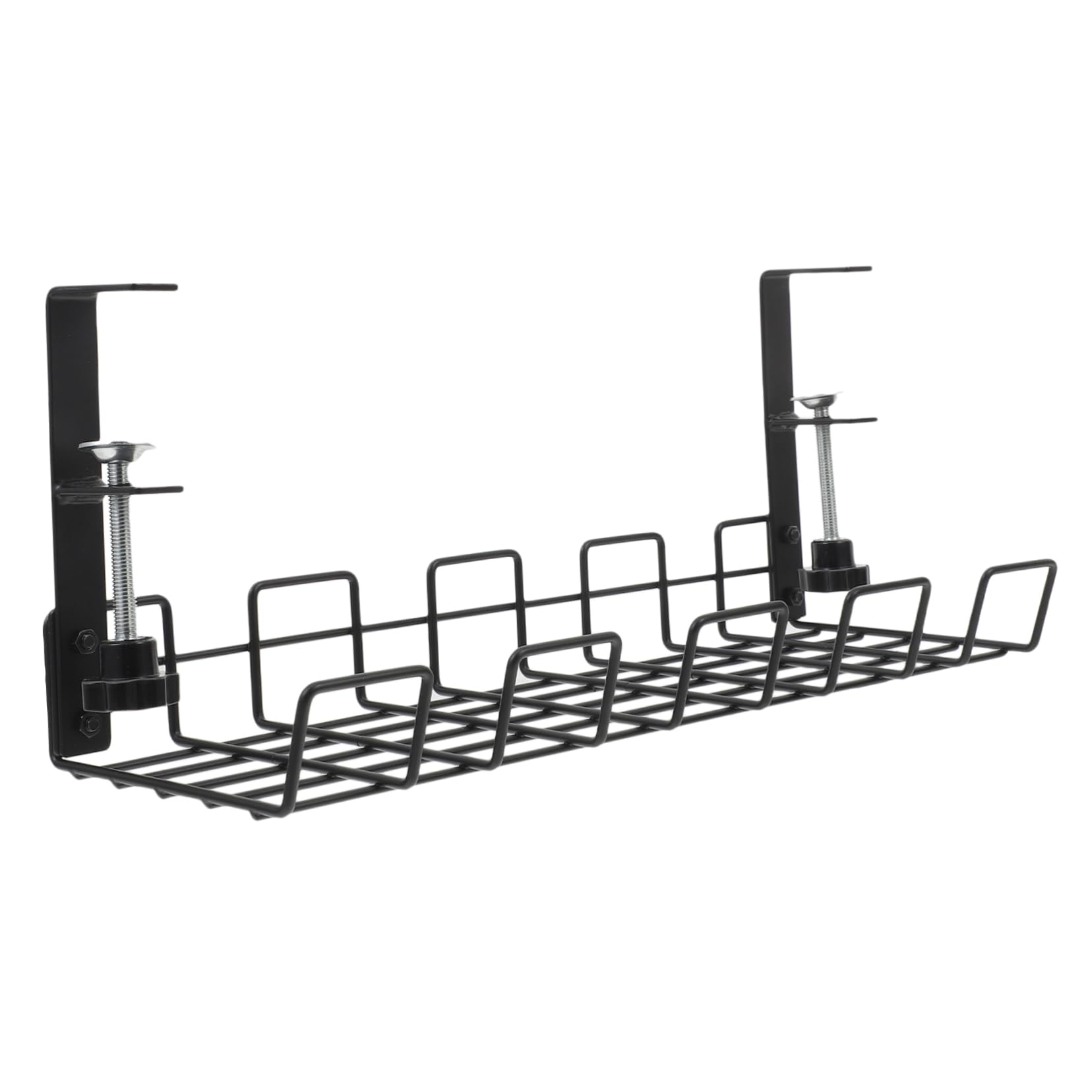 Organizador de Cables de Acero al Carbono Debajo del Escritorio para Oficina y Hogar, Soporte Resistente para Regletas, Bandeja de Gestión de Cables Negros, Estante
