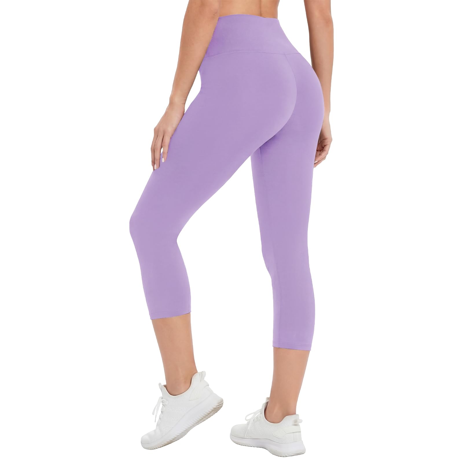 DDOBB Capri Leggings Damen High Waist 3/4 Leggins Blickdicht Caprihose Kurze Sporthose Elastisch Yogahose Laufhose Hose für Fitness Zuhause