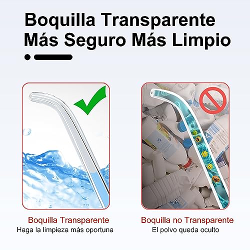 Seago Munddusche für den Zahnstrahl, tragbar, professionell, DIY Modi, IPX7 wasserdicht, 5 Düsen, USB, wiederaufladbar, Zahnstrahl für Zuhause und Reisen (weiß) – Bild 8