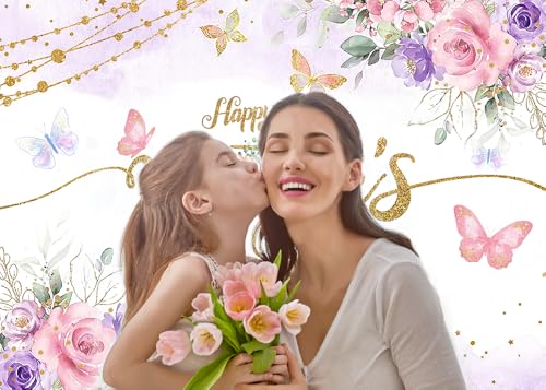 Fondo decorativo Día de la Madre 8x6 pies rosa miniatura 2