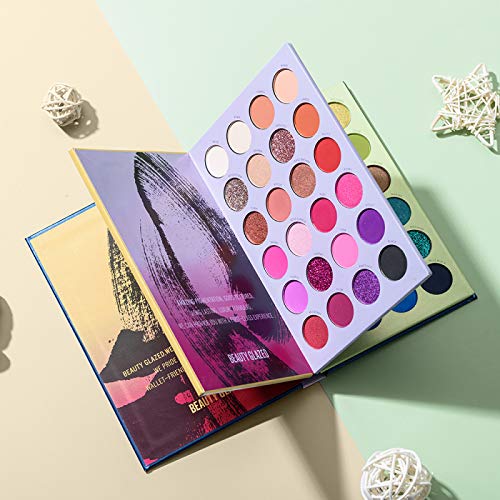 Myuango Highly Pigmented 72 Colors Eyeshadow Makeup Palette, Matte Shimmer Metallic Eye Shadow Pallet Long Lasting Blendable Natural Colors Make Up Eye Shadows All In One Gift Kit #TOP6