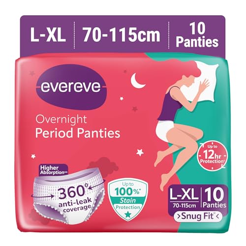 Evereve Ultra Absorbent Disposable Period Panties L-Xl 10s Pack 0% Leaks Sanitary Protection For Women & Girls Maternity Delivery Pads 360 Protection Postpartum & Overnight Use Heavy Flow