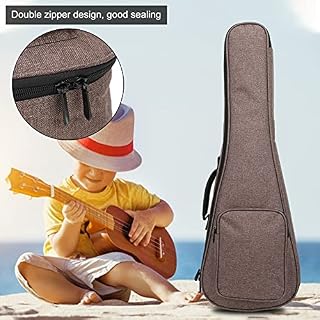étui ukulélé sac à dos ukulélé double fermeture éclair matériau en nylon épaissi sac de rangement pour instrument de… – Image 2