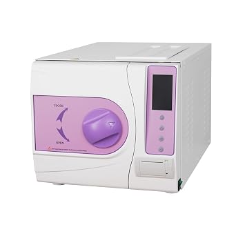 18L/23L Autoclave Class B Three Times Vacuum Steam Sterilizer High Temperature High Pressure Steam Stainless Steel Digital Display Autoclave with PrinterPurple 23L