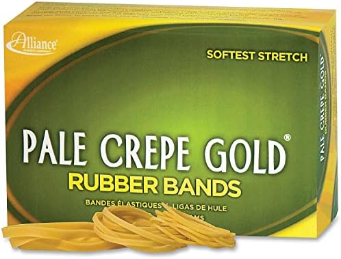 Alliance Rubber 20545 Pale Crepe Gold Rubber Bands Size #54, 1 lb Box (Assorted Sizes, Golden Crepe) image 3
