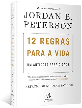 Visão em perspectiva da capa e lombada do livro 12 Regras Para a Vida