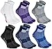 Rainbow Socks - Hombre Mujer Calcetines Deporte Colores de Algodón - 6 Pares - Púrpura Negro Gris Azul Marino Azul Blanco - Talla 36-38