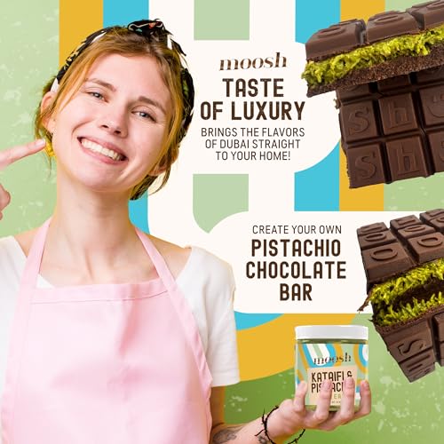Moosh Dubai Chocolate Bar Filling – Viral Pistachio & Kataifi Spread for Desserts, Toast, and Candy Making (8 oz) — view 5