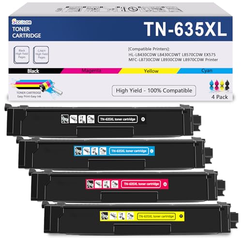 Toner TN635XLY jaune haute capacité évite les pannes sur Brother EX575