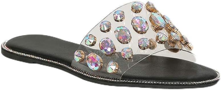 Liliana Women's Cute and Comfortable Rhinestone Flat Slides
