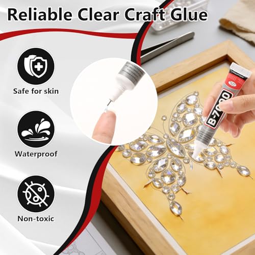 Image of 25 Tube 15ML B7000 Glue Clear with Precision Tip, Bulk B-7000 Craft Glue Rhinestone Bedazzling Glue Super Adhesive for DIY Jewelry Making Nail Art Fabric Shoes Phone Repair