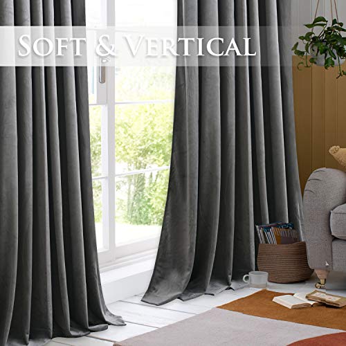 StangH Room Divider Curtains 120 inches Long - Grey Thermal Velvet Curtains for Living Room Heavy Duty Wall Backdrops Blackout Drapes for Hallway/Fitting/Hotel, W8 x L10 ft, 1 Panel - Image 4