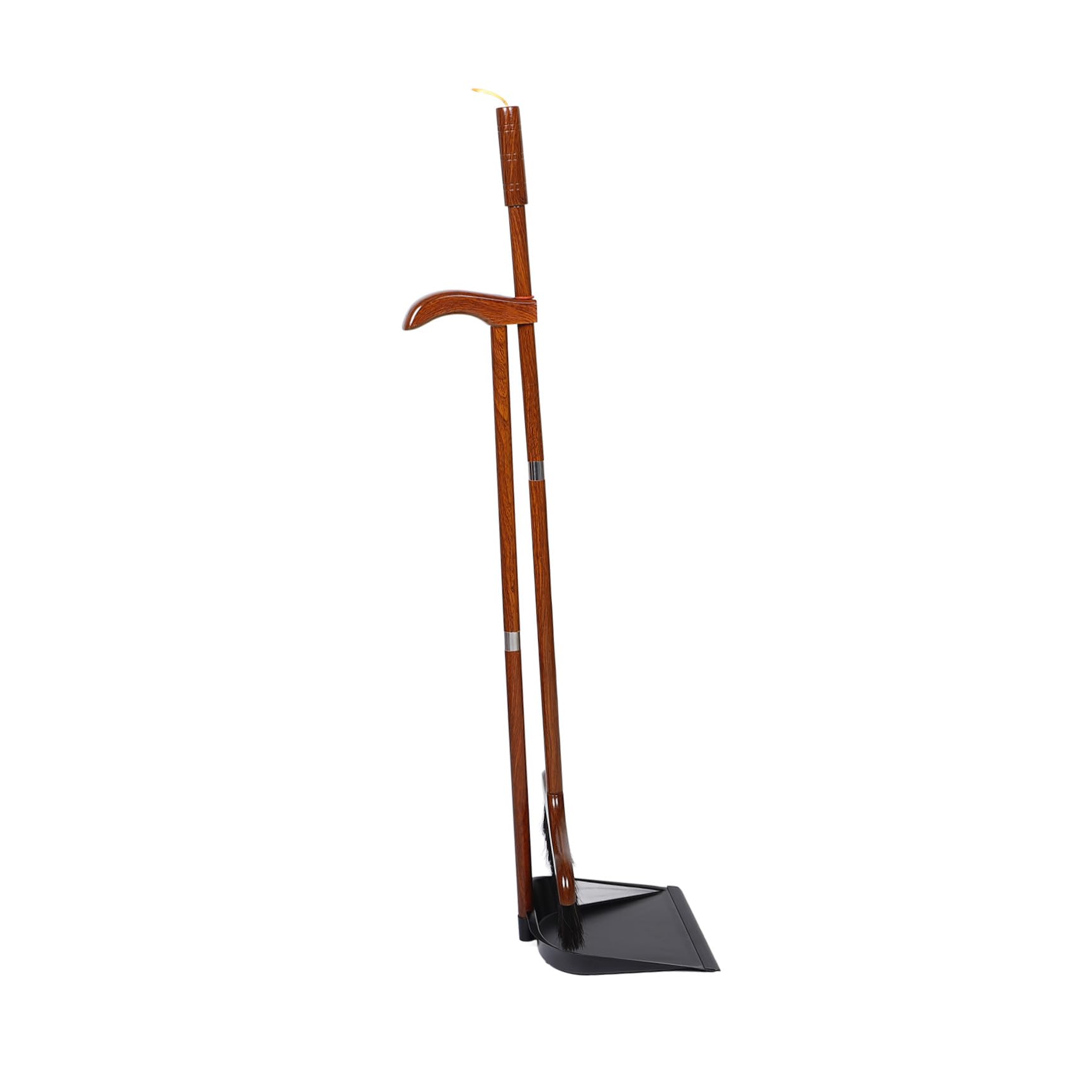Escoba con Recogedor de Mango Largo, Madera y Crin, para Limpieza | Boca Ancha, Cerdas Suaves, Uso Versátil, para Salones y Limpieza Exterior