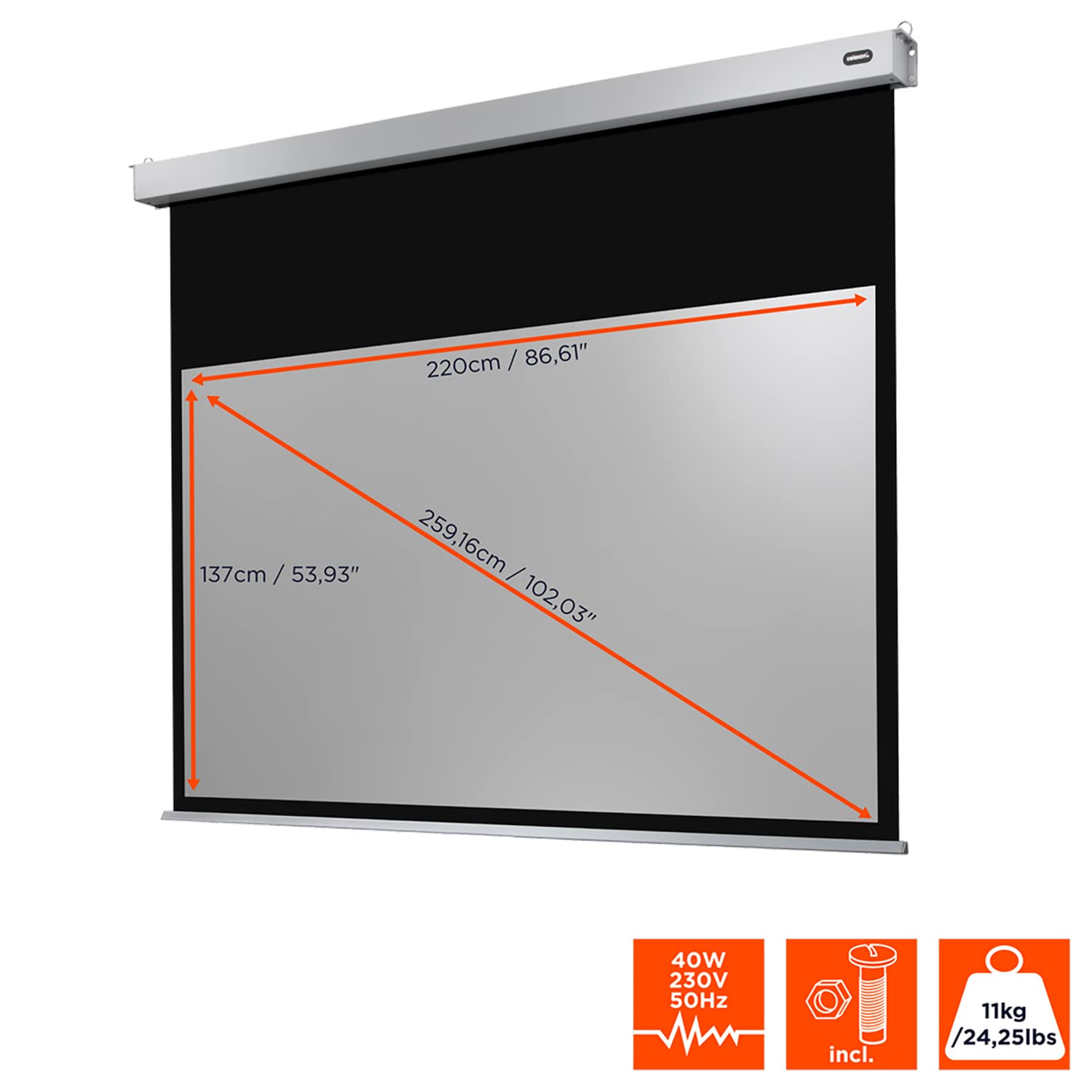 Celexon Leinwand Motor Professional Plus 220 x 137 cm