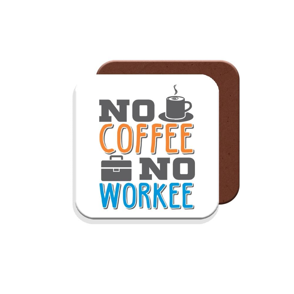 Muggz Coaster Work Colleague Funny Gift - No Coffee No Workee - Giftset - Made By In The Uk