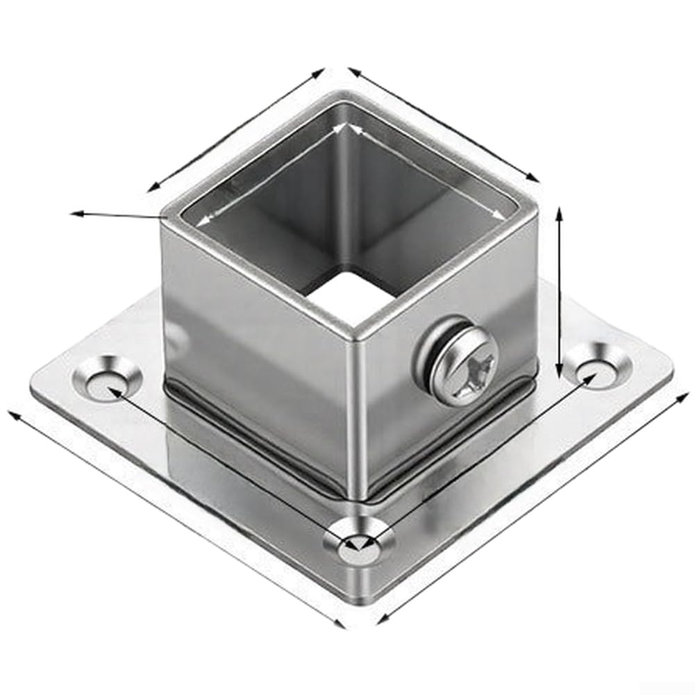 Conector para acero Tubo Cuadrado 20mm Base Brida Conector para(40MM 10pcs)