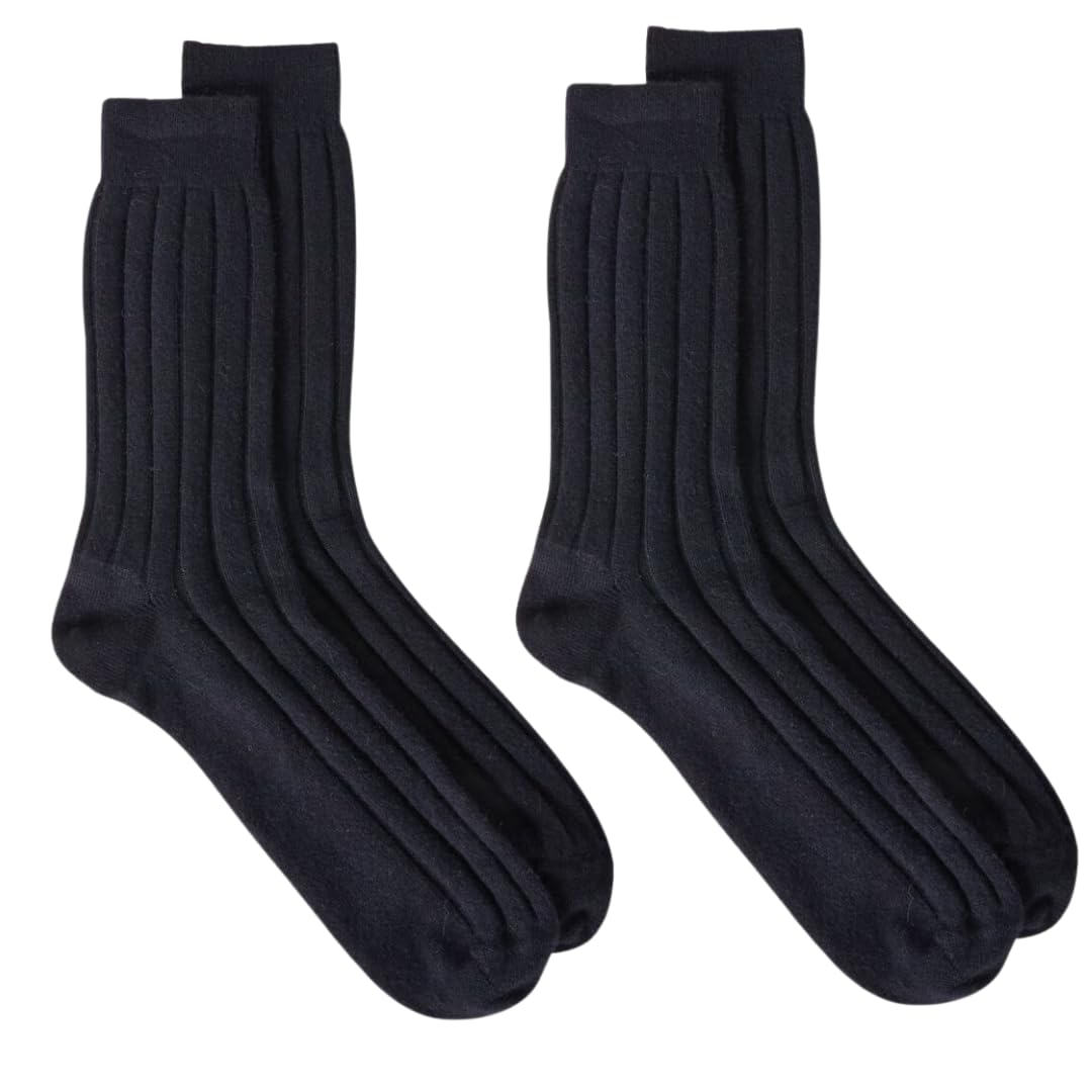 92% Merino Wool Socks Rib-Knit Home Natural, Made in Mongolia