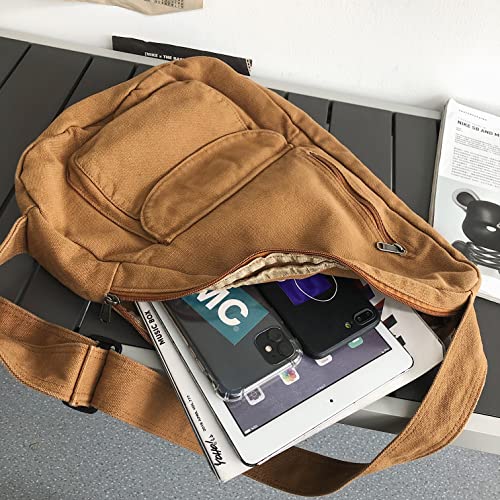 Canvas Sling Crossbody Bag for Women Men, Daypack Sling Bags Travel Casual Hiking Small Chest Shoulder Purse Bag Outdoor4