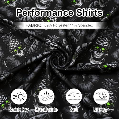 Image of Golf Shirts for Men - Dry Fit Moisture Wicking Short Sleeve Performance Sport Casual Striped Collared Mens Polo Shirt