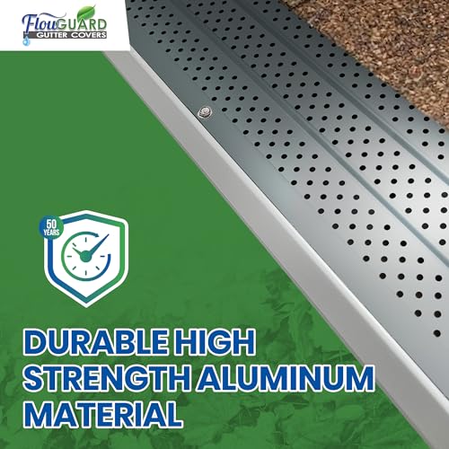 Image of FlowGuard Heavy-Duty 5 inch /6 inch USA Slip-Under Gutter Guards, Matte, 5,100 Ft