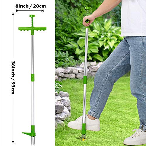 YTYL Manual Weeders Three-Claw Long Handled Lightweight Outdoor Stand Up Garden Puller Root Remover+Shovel Manual Weeder+Gardening Latex Gloves