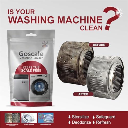 Image of LG Washing Machine Cleaner Descale Powder Descaling Appliance Quick Drum Descale Deep Cleaning for Semi and Fully Automatic Front and Top Load Tub Clean Pouches 100g (Packet Of 4)