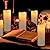 Flameless Flickering Battery Operated Candles 4" 5" 6" 7" 8" 9" Set of 9 Ivory Real Wax Pillar LED Candles with 10-Key Remote and Cycling 24 Hours Timer (Ivory)