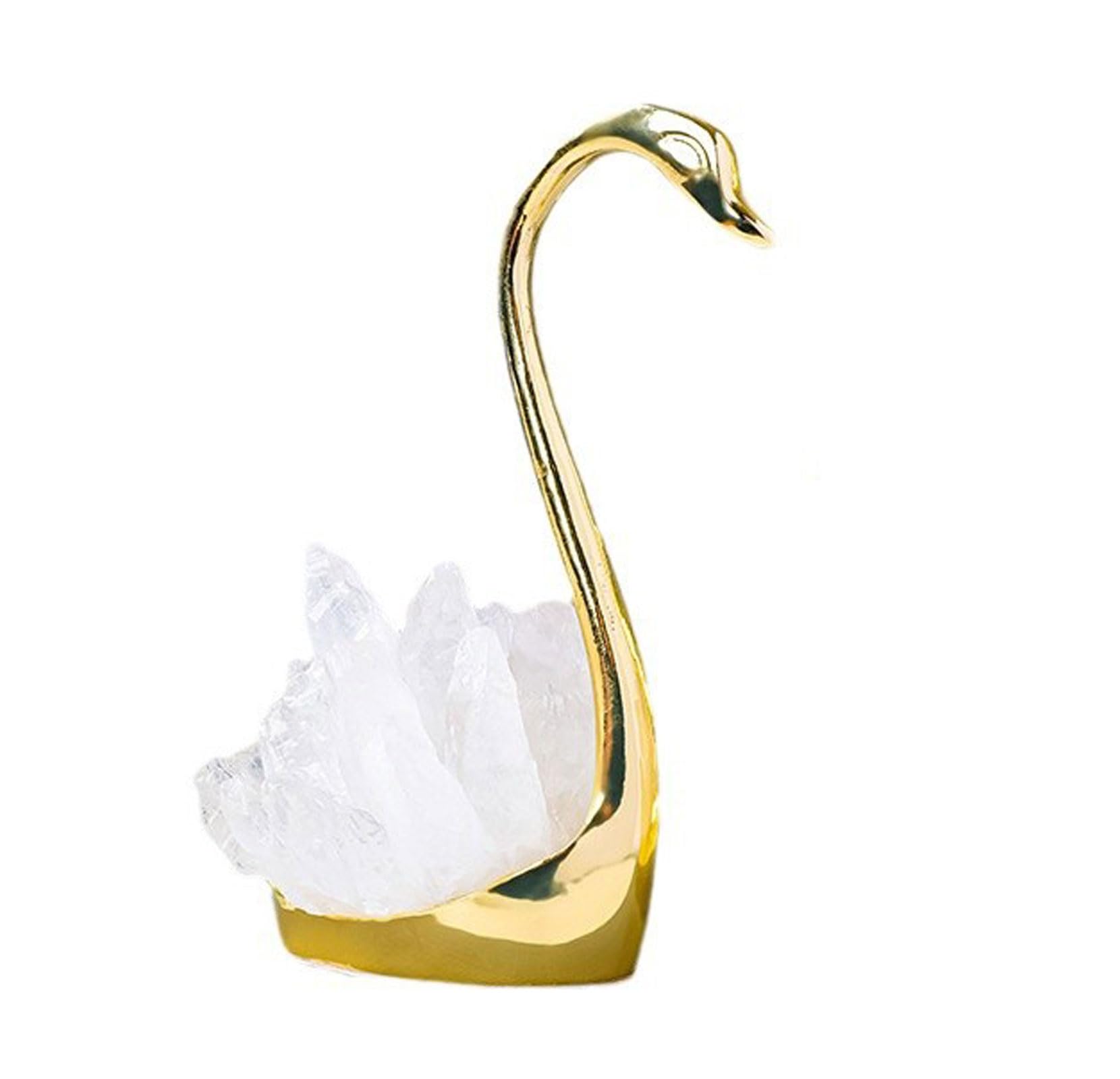 DSZUJTYROP White Crystal Cluster Swan Decor for TV Cabinet, Wine, Bookshelf, Wedding Gift, Feng Shui,B