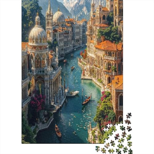 Puzzle de 1000 piezas de ciudad canal para tardes de relajación e interacción familiar