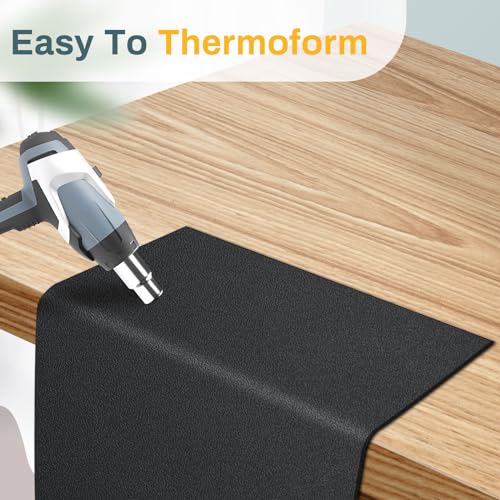 Image of Frienda 1 Pack 24 inch X 96 inch X 0.04 inch ABS Black Plastic Sheet Two Sided Textured Thick DIY Materials Flexible Moldable Plastic Panel for DIY Home Decor, Automotive, Industrial, Handcrafts