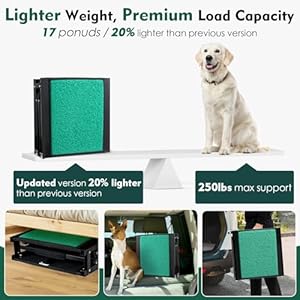   Max-Length-71-Width-20-Dog-Car-Ramp-for-Large-Dogs-Up-to-250lbs-Foldable-Non-Slip-Surface-Ideal-for-Cars-SUVs-Trucks-and-Outdoor-Steps-Upgraded-Lighter-Weight-Extra-Wide-Pet-Stairs-Ramp