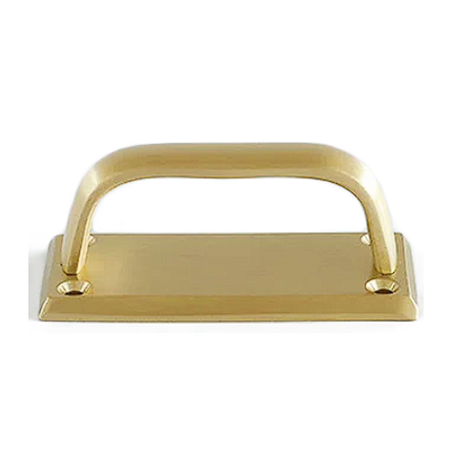Chenhoju Brass Antique Style Cabinet Pull Rectangular Base, 4-Hole Fixing, Multiple Color Options For Drawers And Wardrobes Cabinet Pulls(Brass)