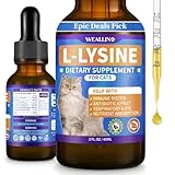 L-lysine Supplement for Cats, Immune Support for Cats, Support for Feline Respiratory, Sneezing, Runny Nose, Eye Function, Helps Strengthen Natural Defenses, Chicken Flavor, 60 ml/2 Fl Oz