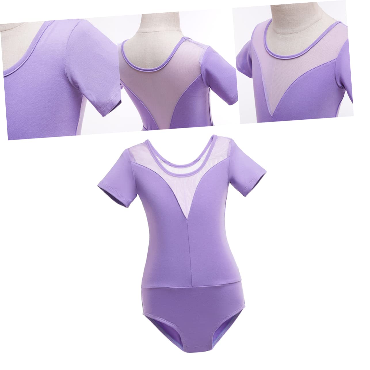 NOLITOY Ballet Dress Short Sleeve Ballet Leotard Tutu Skirt Ballet Skirt Gymnastics Leotards for Ballet Practice Outfit Costumes Outfits for Ballet Dancing Costume Purple