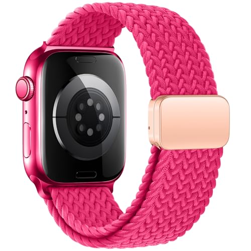 Image of Qimela Sport Loop Compatible with Apple Watch Band 38mm 40mm 41mm 42mm 44mm 45mm 46mm 49mm for Women Men,Magnetic Strap Stretchy Braided Wristband for iWatch Series 11 10 9 8 7 6 5 4 SE Ultra 3 2 1
