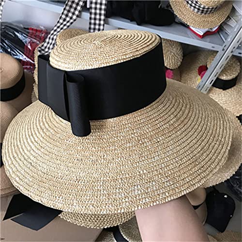 Chapeau boater d'été chic pour femme avec grand nœud de créateur